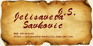 Jelisaveta Savković vizit kartica